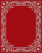 Crimson White Scroll Border Rug