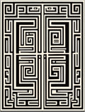 Black Cream Geometric Maze Rug