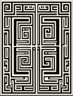 Black Cream Geometric Maze Rug