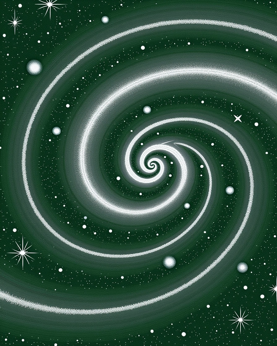 Green Cosmic Spiral Nebula Rug