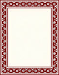 Crimson Geometric Border Rug