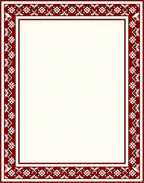 Crimson Geometric Border Rug