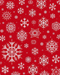 Red White Snowflake Holiday Scattered Rug