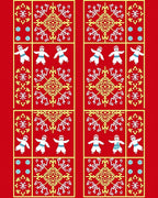 Whimsical Folk Art Children Medallion Rug