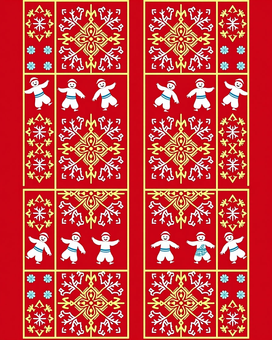 Whimsical Folk Art Children Medallion Rug