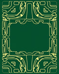 Art Deco Emerald Yellow Scroll Frame Rug