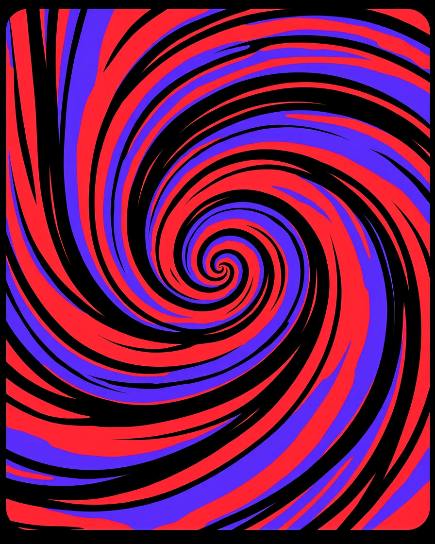 Vibrant Red Purple Swirl Rug