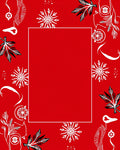 Bold Red Winter Snowflake Leaf Rug