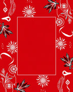 Bold Red Winter Snowflake Leaf Rug
