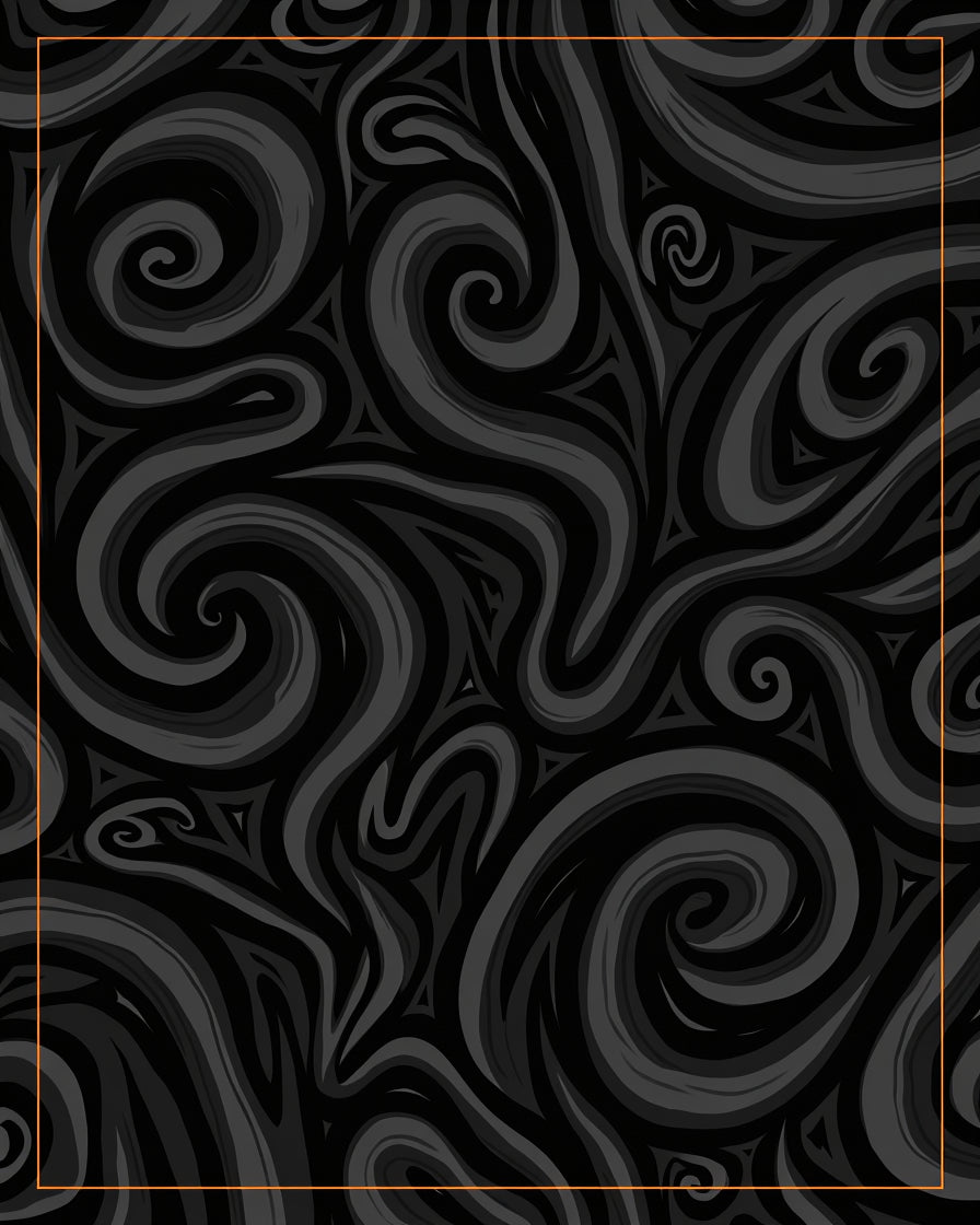 Dark Gray Swirling Smoke Rug