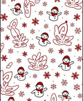 Festive Red Snowman Snowflake Medley Rug