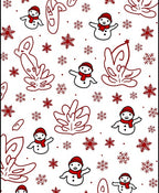 Festive Red Snowman Snowflake Medley Rug