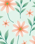 Coral Daisy Garden Floral Rug