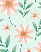 Coral Daisy Garden Floral Rug