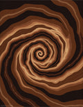 Earthy Brown Swirl Layers Rug