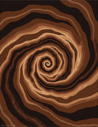 Earthy Brown Swirl Layers Rug