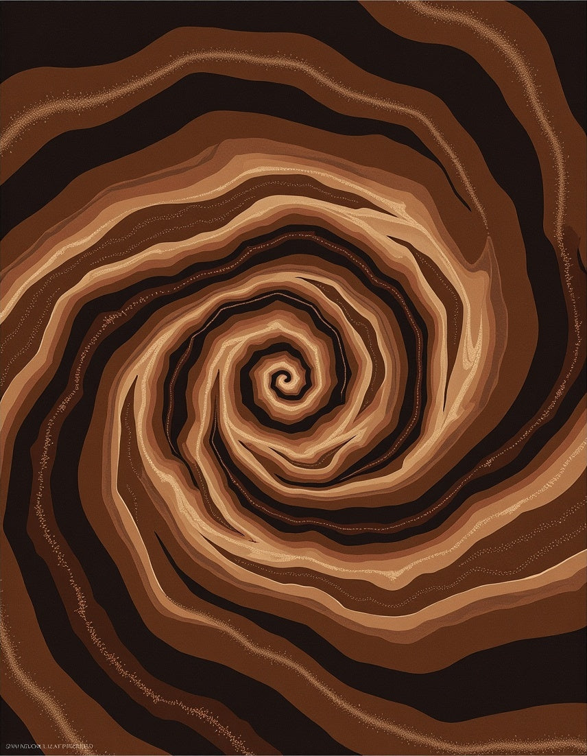 Earthy Brown Swirl Layers Rug