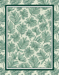 Green Tropical Foliage Border Rug