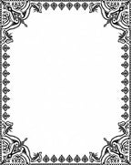 Elegant Black Ornate Floral Border Rug