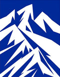 Bold Blue Abstract Mountain Peaks Rug