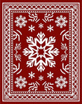Crimson Winter Snowflake Medallion Rug