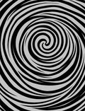 Concentric Black Gray Swirl Rug