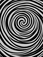 Concentric Black Gray Swirl Rug