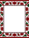 Vibrant Red Green Floral Border Rug