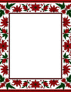 Vibrant Red Green Floral Border Rug