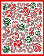 Red Green Swirl Candy Celebration Rug