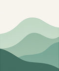 Layered Green Abstract Waves Rug