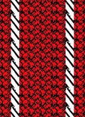 Bold Red Black Interlocking Bands Rug