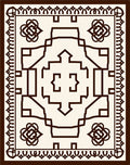 Ivory Brown Geometric Central Medallion Rug