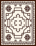 Ivory Brown Geometric Central Medallion Rug