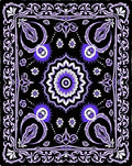 Luminous Black Purple Floral Medallion Rug