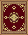 Rich Burgundy Gold Floral Medallion Rug