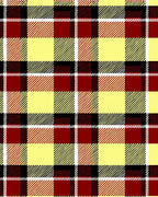 Crimson Yellow Black Plaid Checked Rug