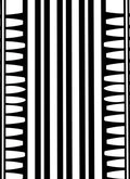 Bold Black White Vertical Stripe Border Rug
