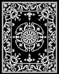 Classic Black White Floral Mandala Rug