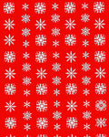 White Snowflake Scatter Red Rug