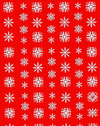 White Snowflake Scatter Red Rug