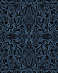 Deep Blue Abstract Paisley Swirl Rug