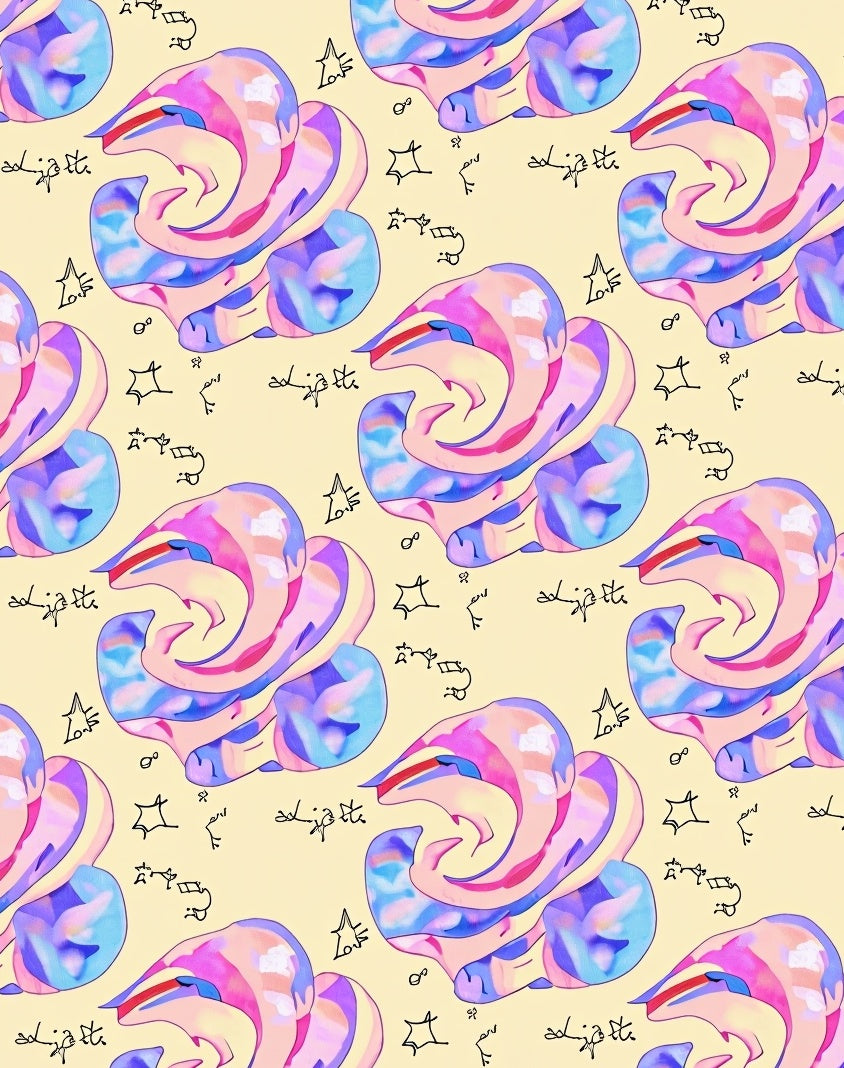 Swirling Lavender Pink Abstract Swirl Rug