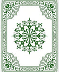 Dark Green Floral Medallion Border Rug