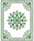 Dark Green Floral Medallion Border Rug