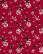 Crimson Red Hand Drawn Fruit Garden Rug