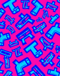 Retro Blue Pink T Shape Jam Rug
