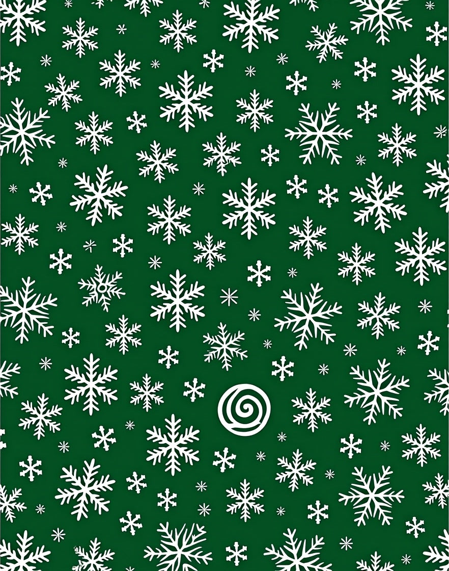 Winter White Snowflake Medley Green Rug