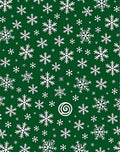 Winter White Snowflake Medley Green Rug