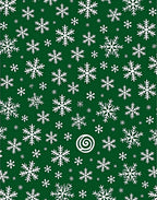 Winter White Snowflake Medley Green Rug
